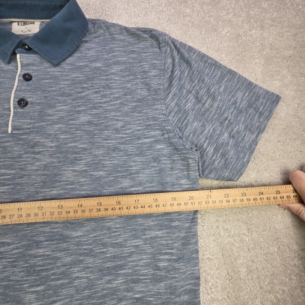 Linksoul Cotton Polo Men's Large Heather Blue Golf Soft Stretch Lightweigt - Picture 7 of 8